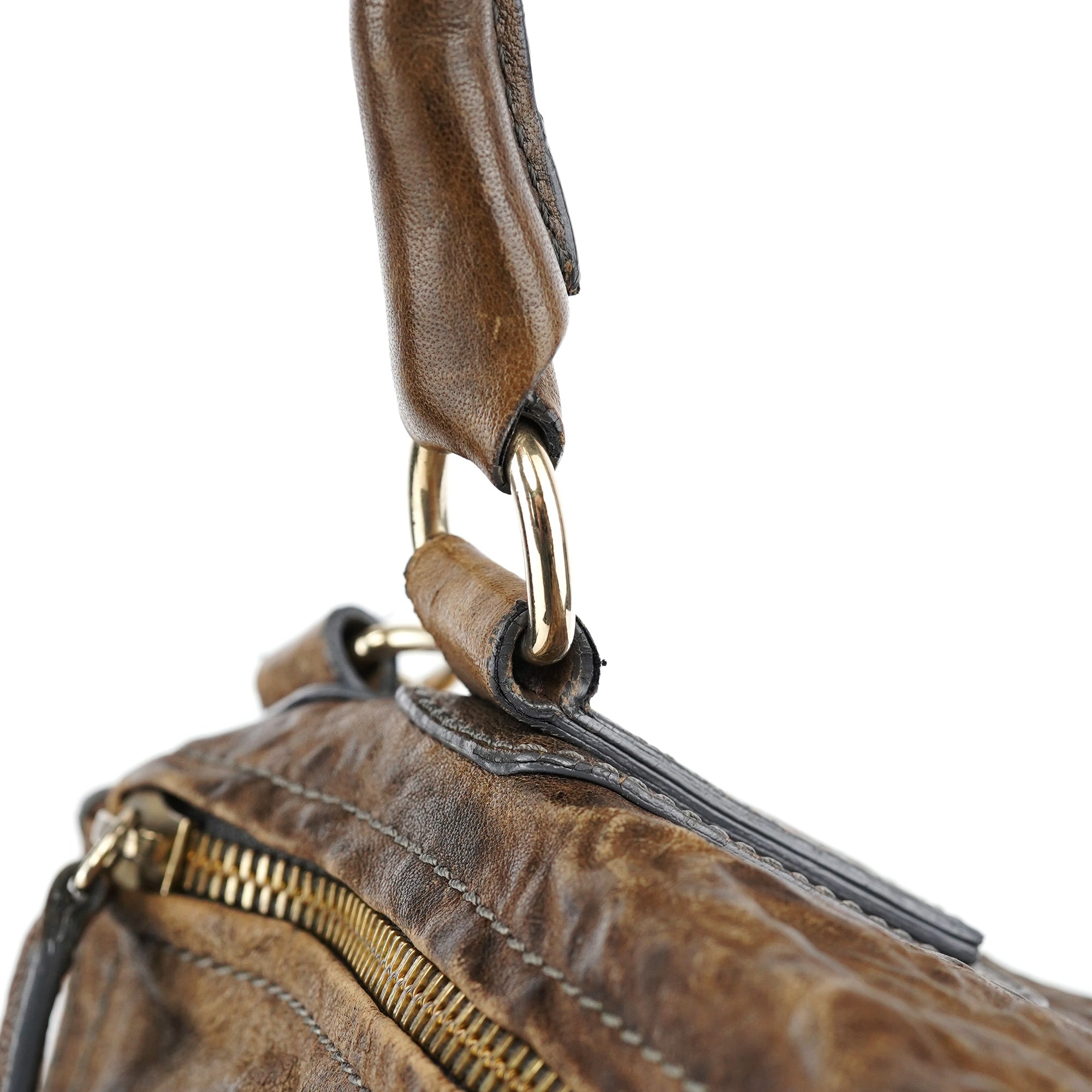Brown Leather Pandora Shoulder Bag