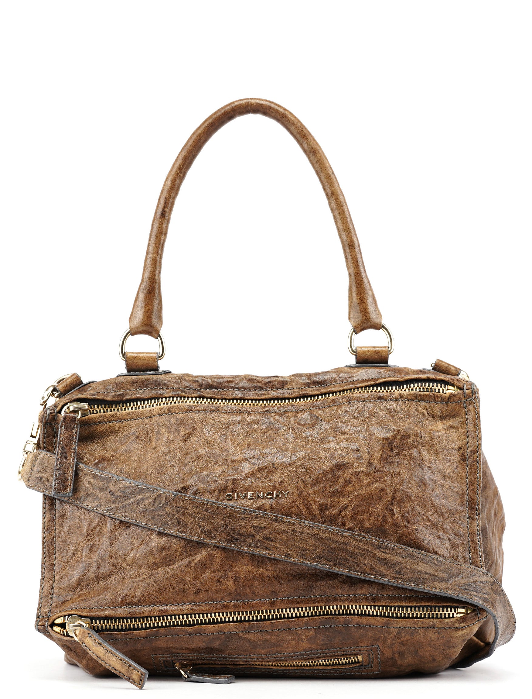 Brown Leather Pandora Shoulder Bag