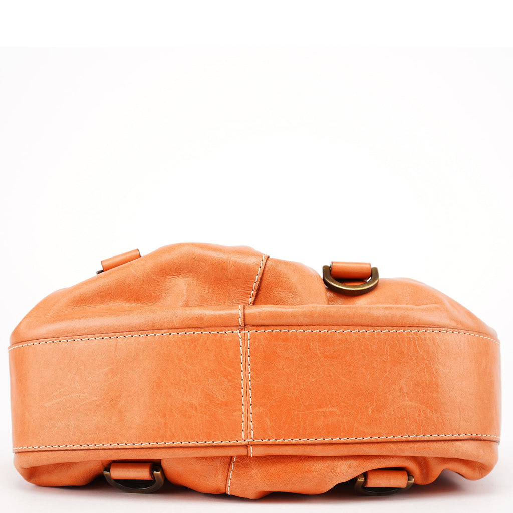 Orange Calfskin Tassel Handbag