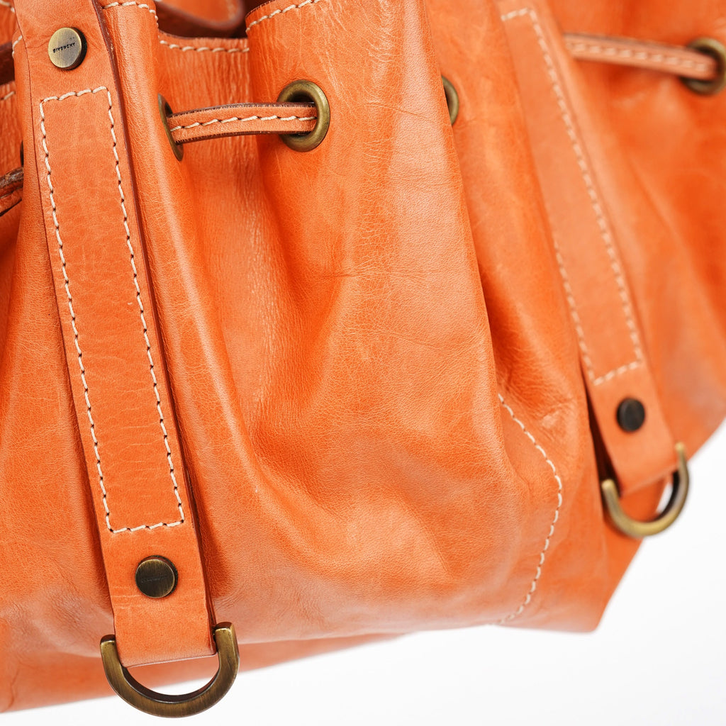 Orange Calfskin Tassel Handbag