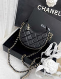 Chanel 23 black gold mini moon bag