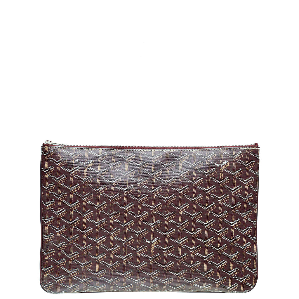 Goyard Burgundy Goyardine Senat MM Pouch