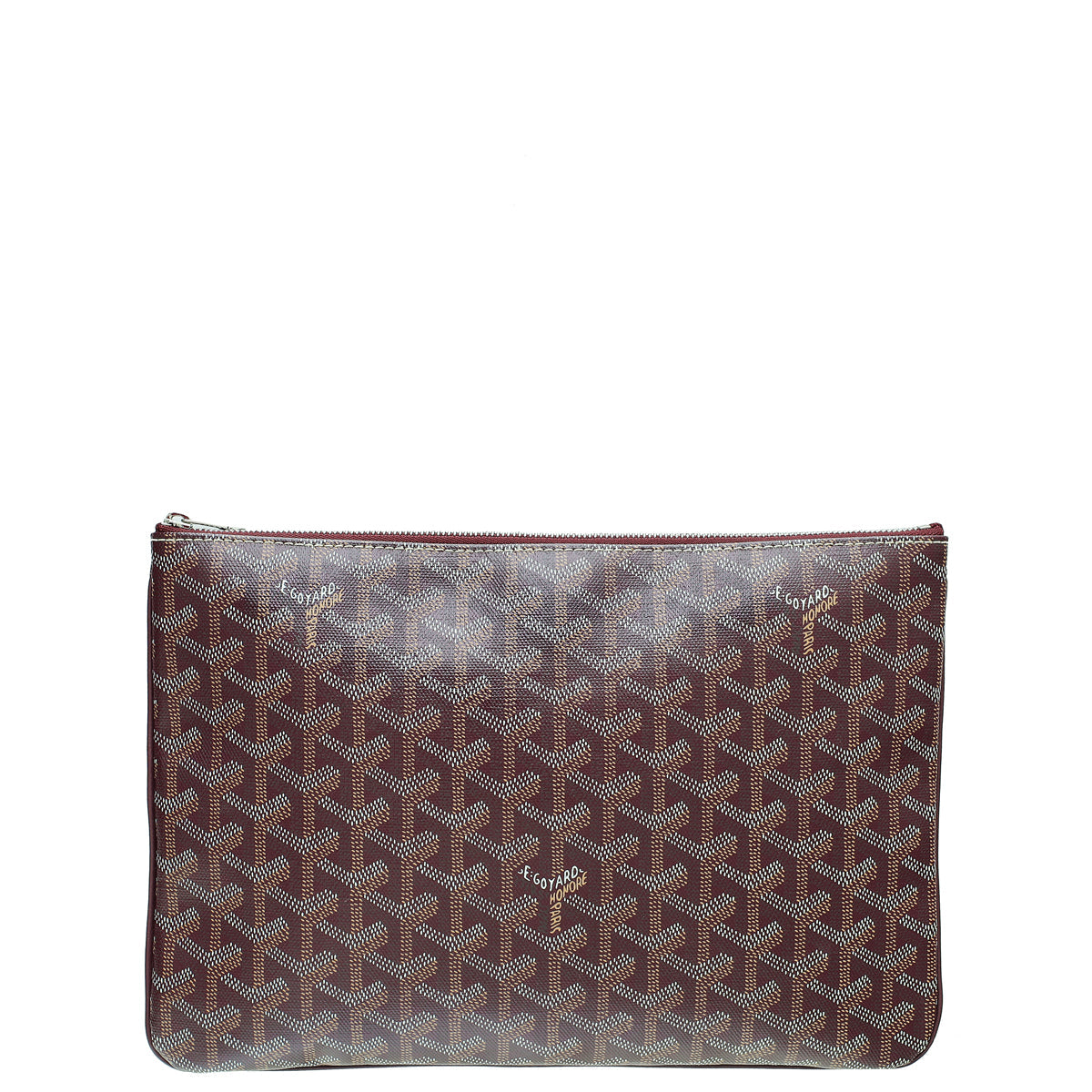 Goyard Burgundy Goyardine Senat MM Pouch