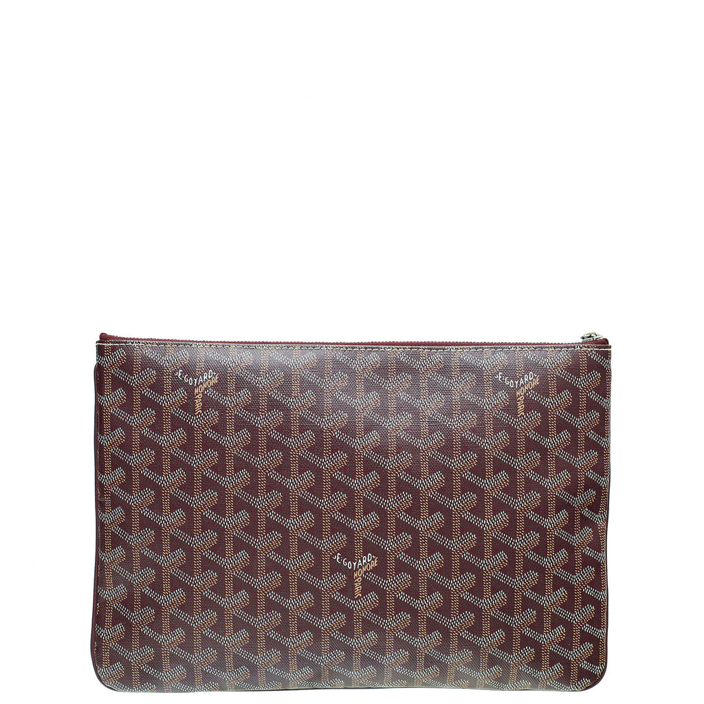 Goyard Burgundy Goyardine Senat MM Pouch