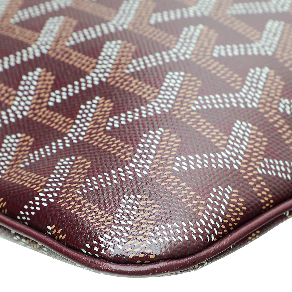Goyard Burgundy Goyardine Senat MM Pouch