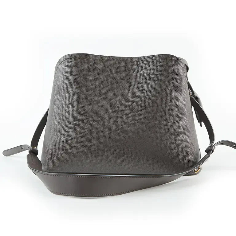 Prada Gray Saffiano Matinee Medium Bag