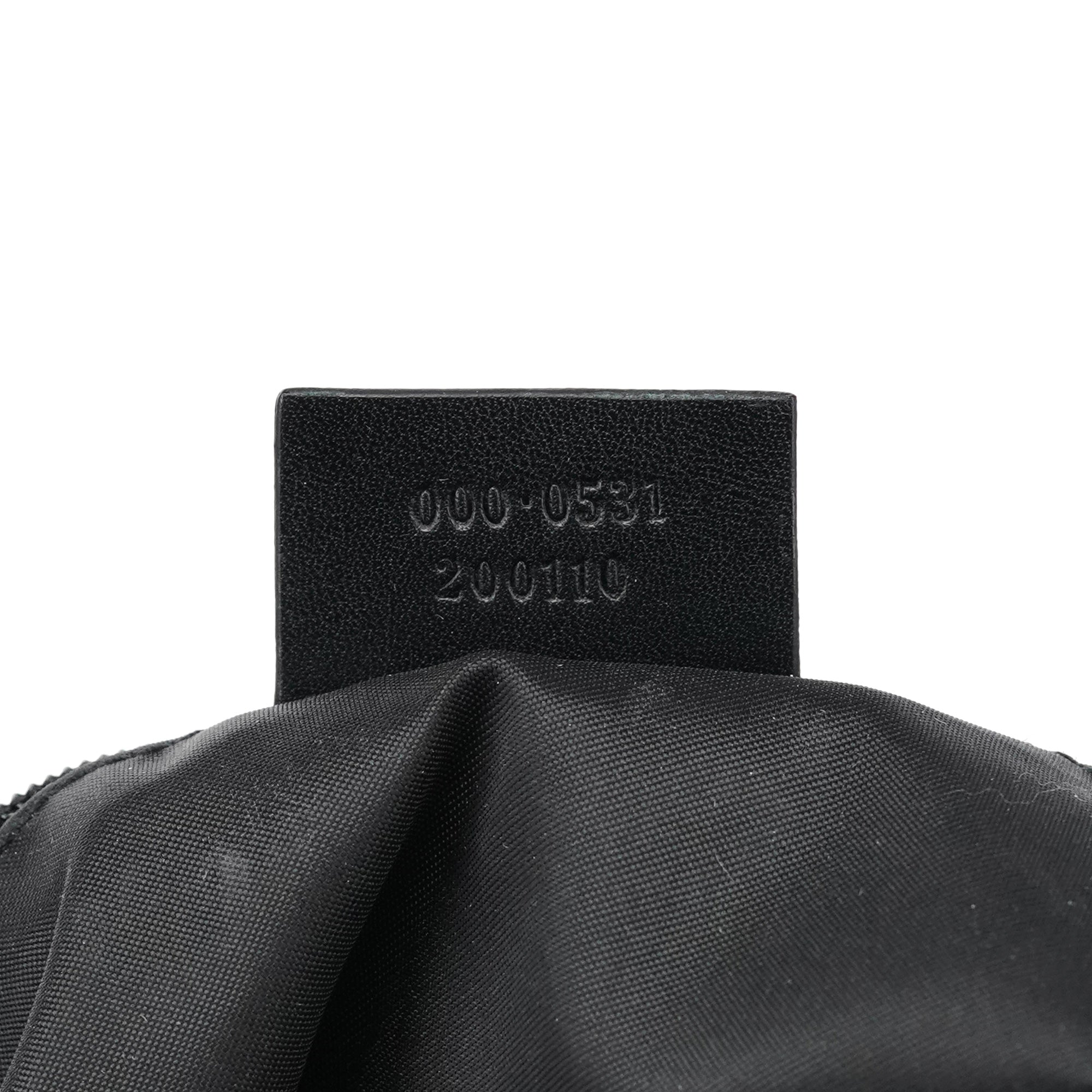 000 0531 Black Calfskin Bamboo Shoulder Bag
