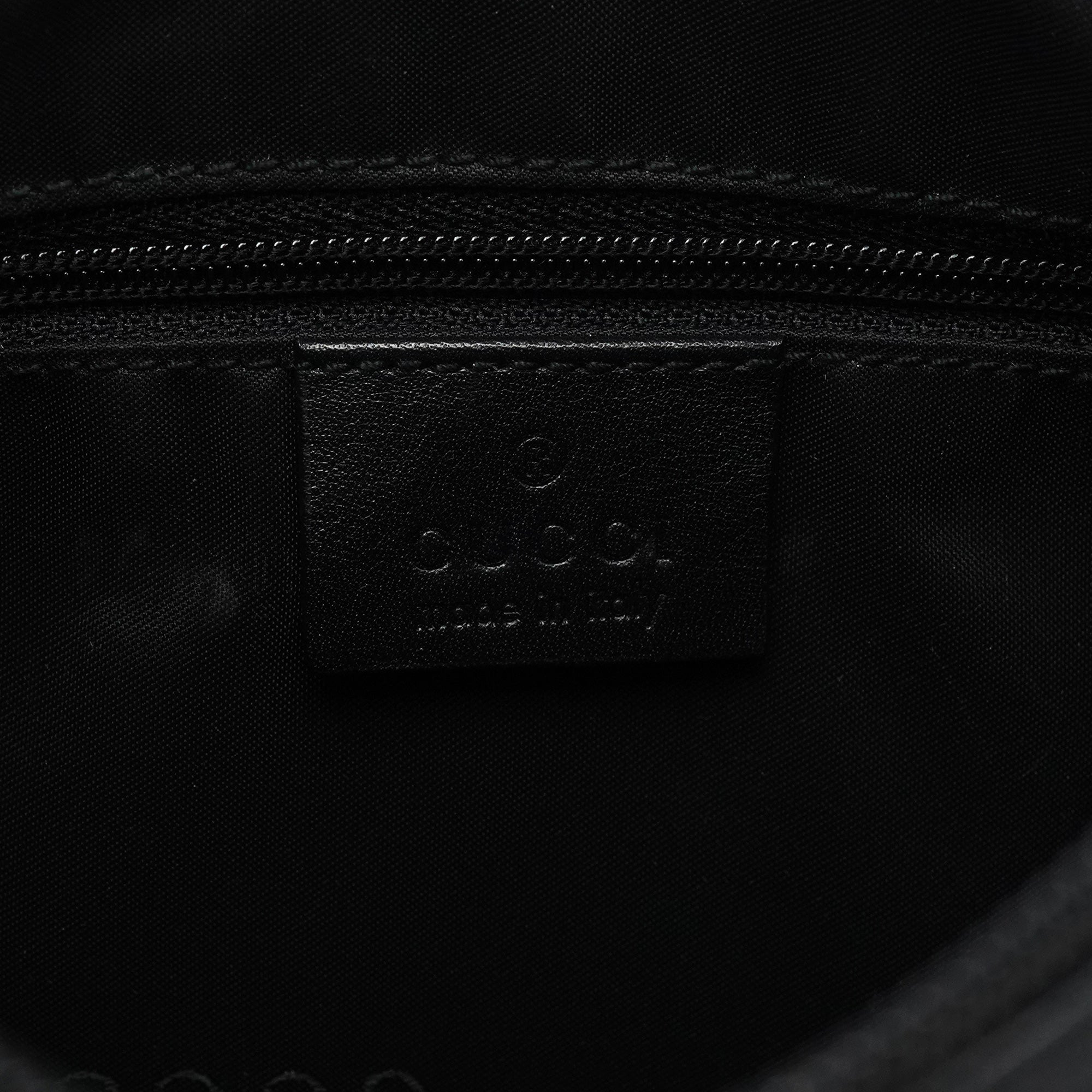 000 0531 Black Calfskin Bamboo Shoulder Bag