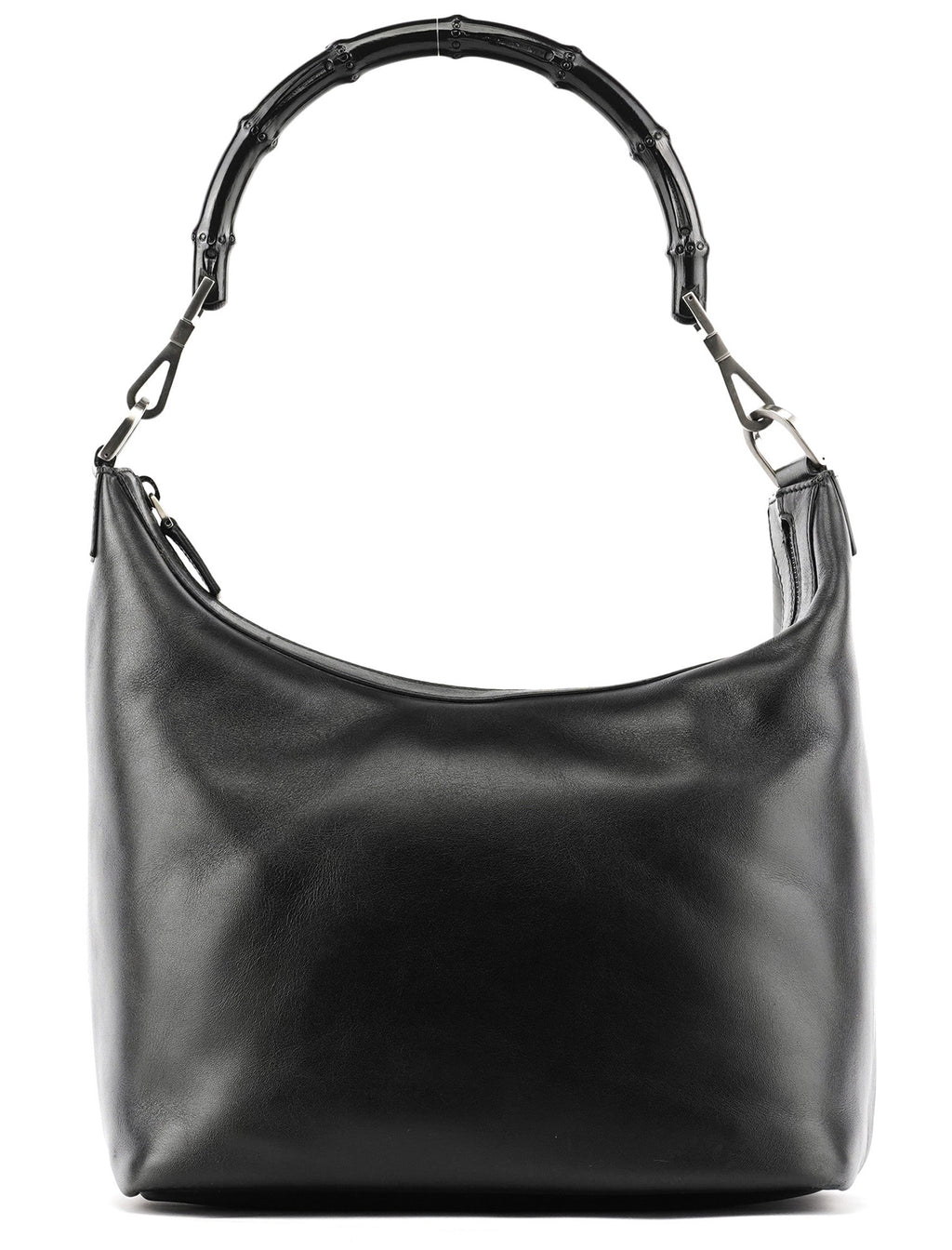000 0531 Black Calfskin Bamboo Shoulder Bag