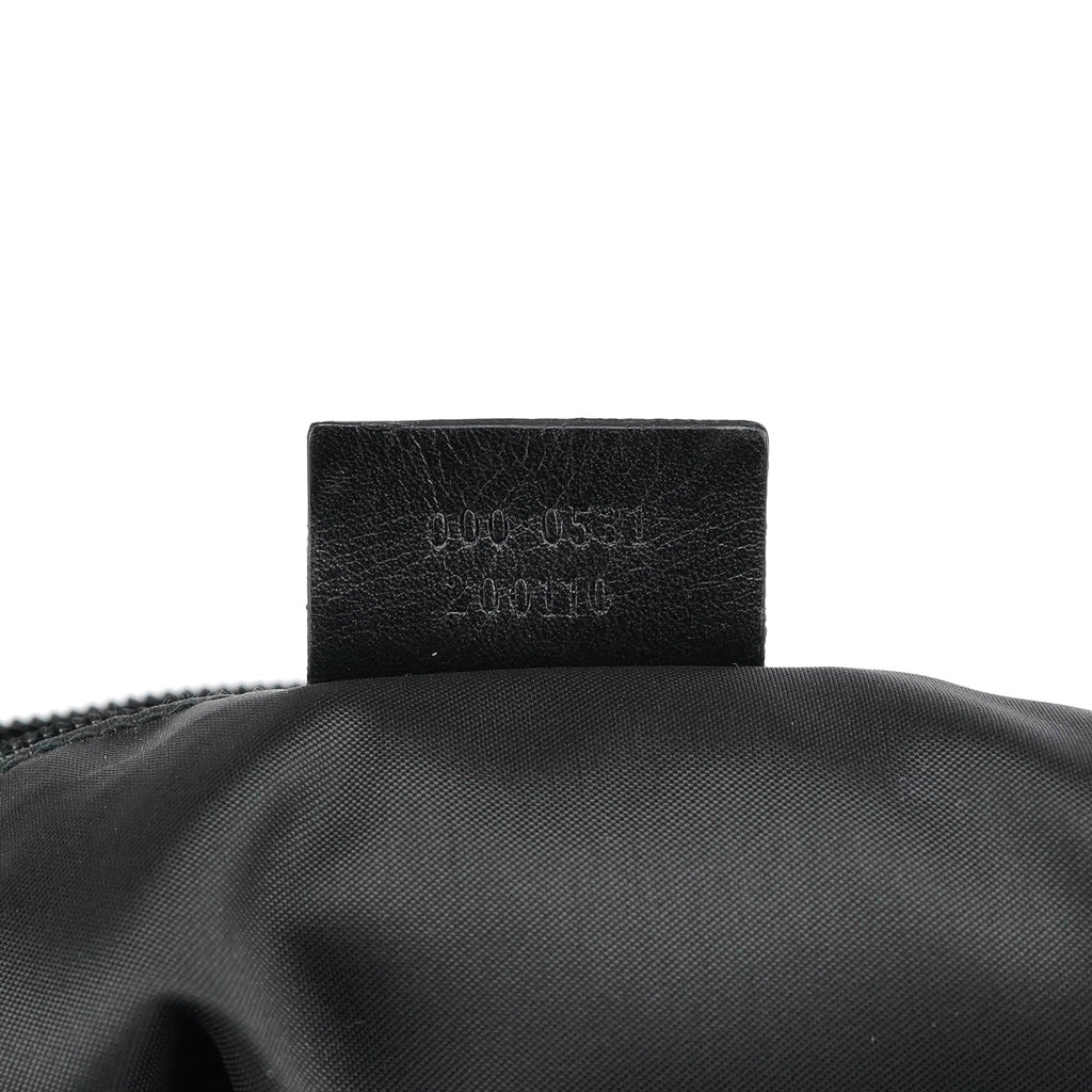 000 0531 Black Calfskin Bamboo Shoulder Bag