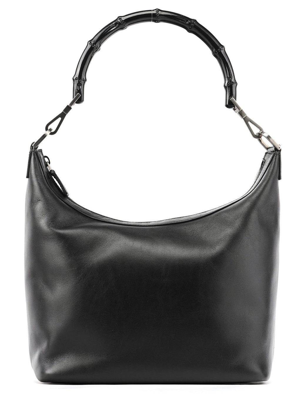 000 0531 Black Calfskin Bamboo Shoulder Bag