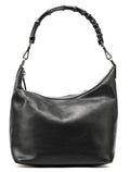 000 0531 Black Calfskin Bamboo Shoulder Bag