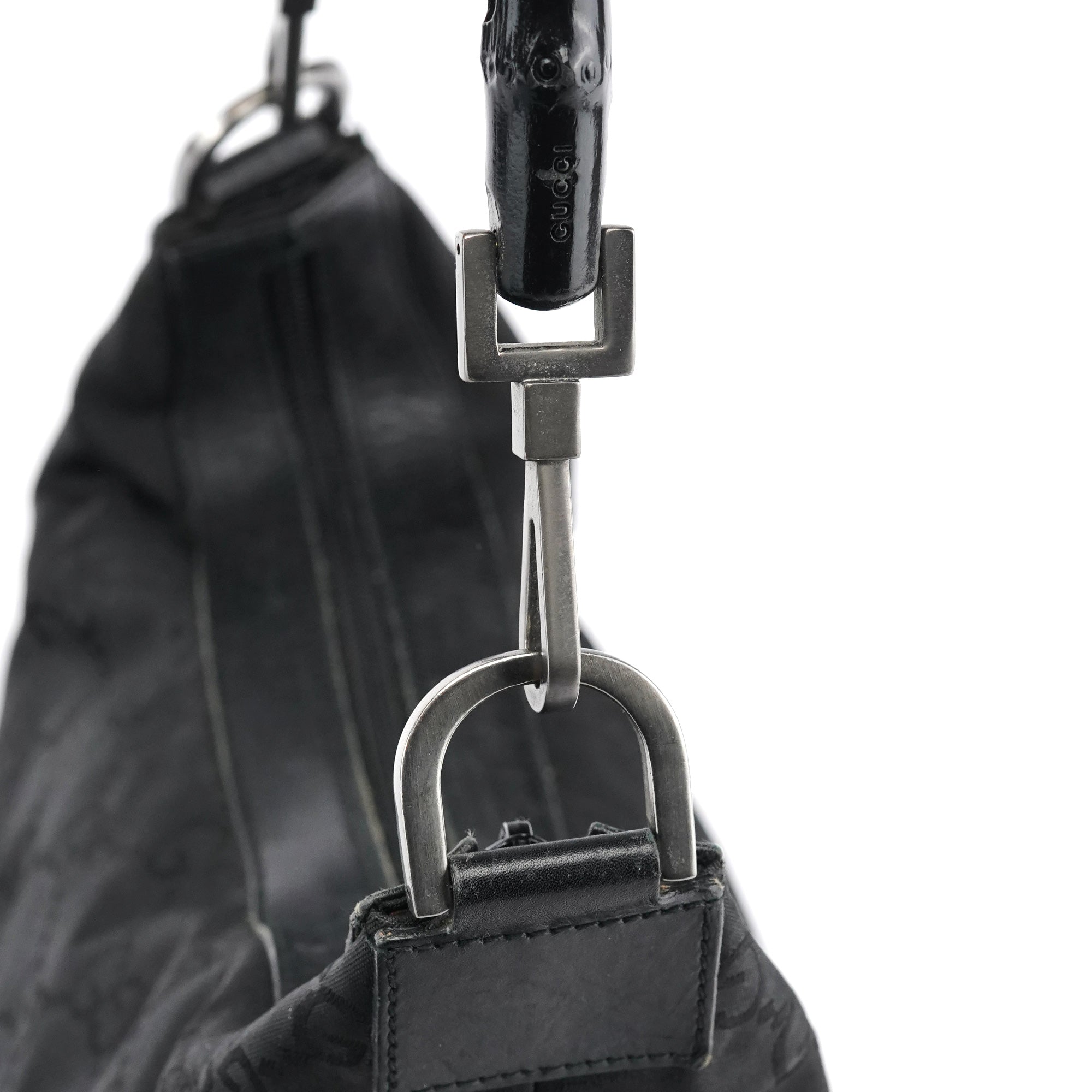 000 0531 Black GG Bamboo Shoulder Bag