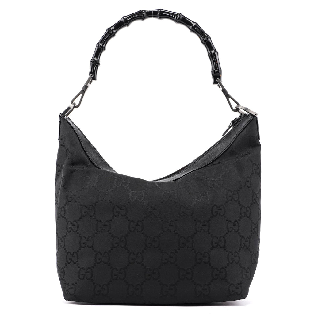 000 0531 Black GG Bamboo Shoulder Bag