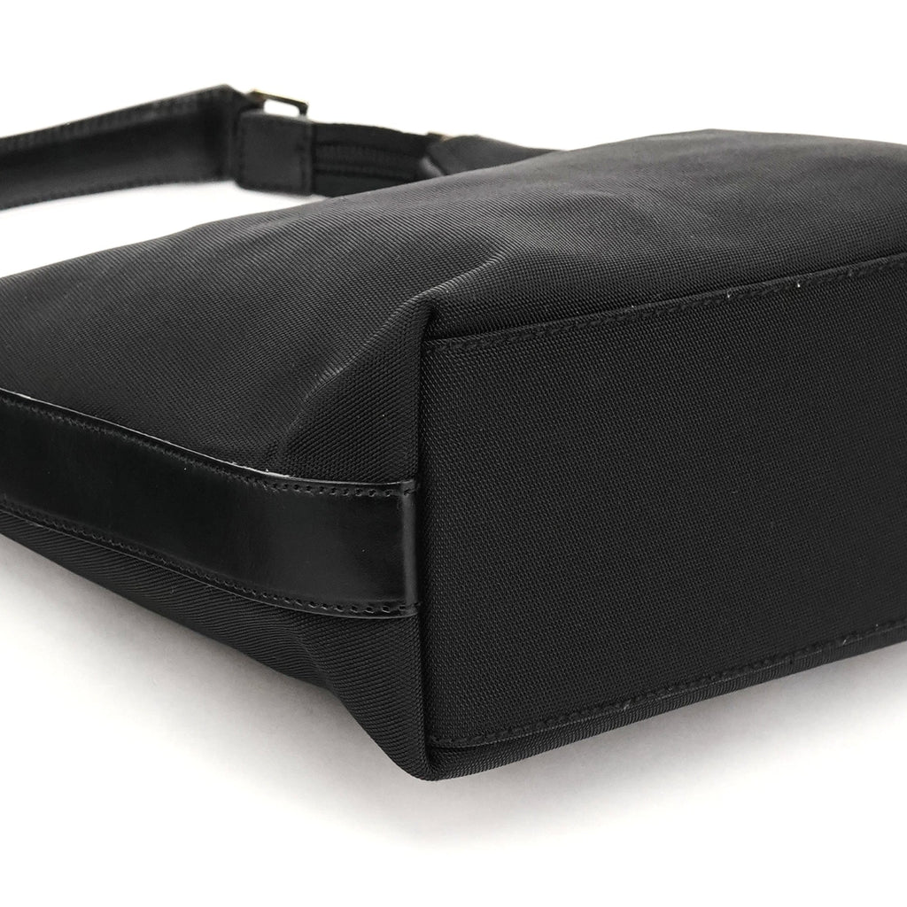 000 0601 Black Nylon Leather Hobo Bag