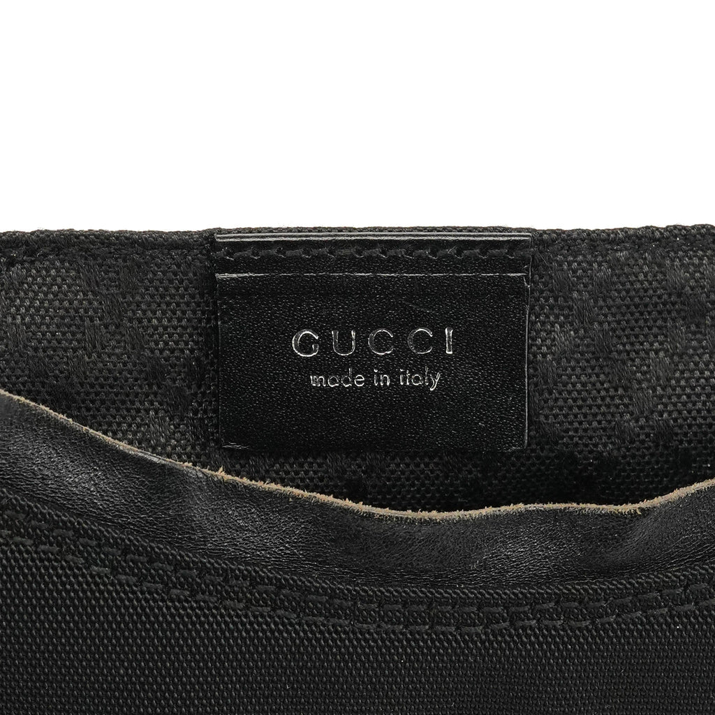 000 0601 Black Nylon Leather Hobo Bag