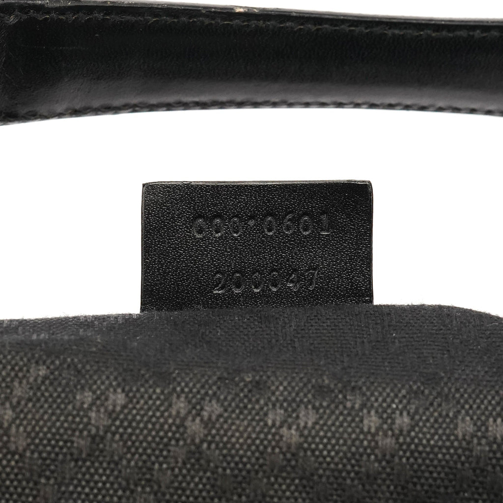 000 0601 Black Nylon Leather Hobo Bag