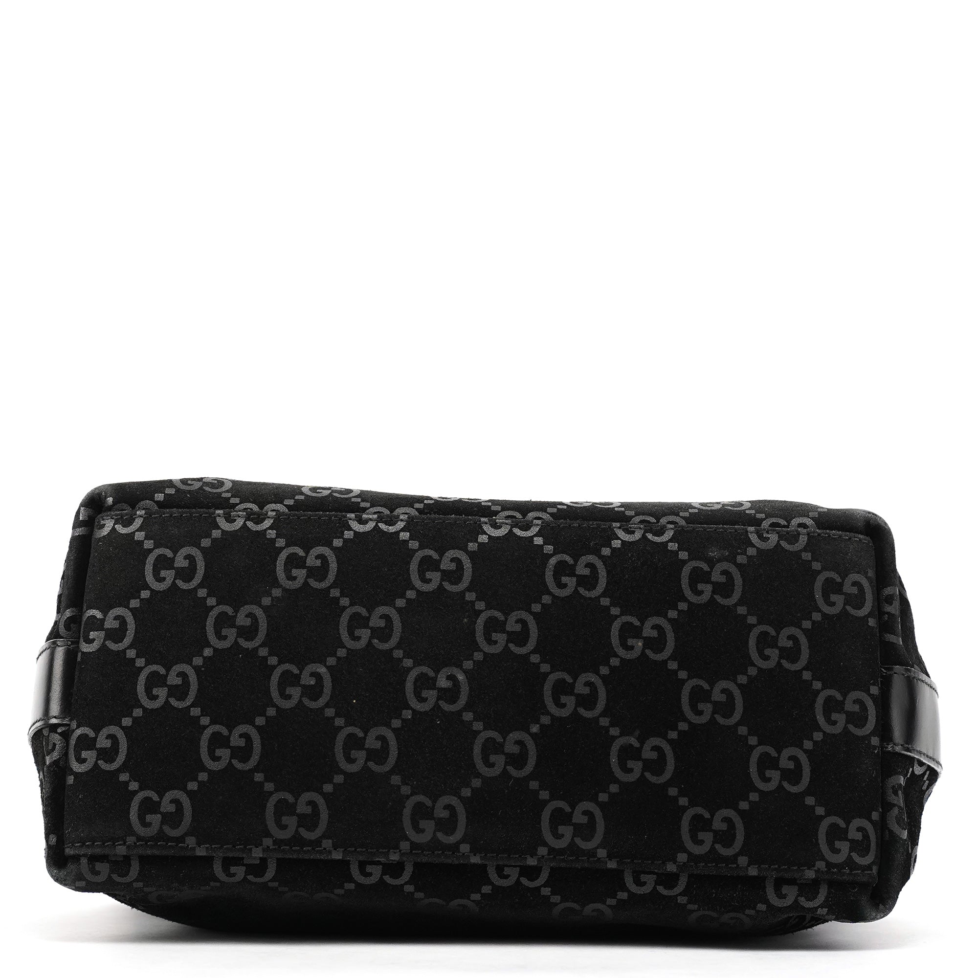 000 0602 Black GG Suede Shoulder Bag