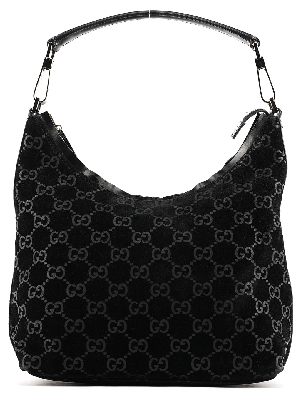 000 0602 Black GG Suede Shoulder Bag