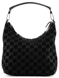 000 0602 Black GG Suede Shoulder Bag