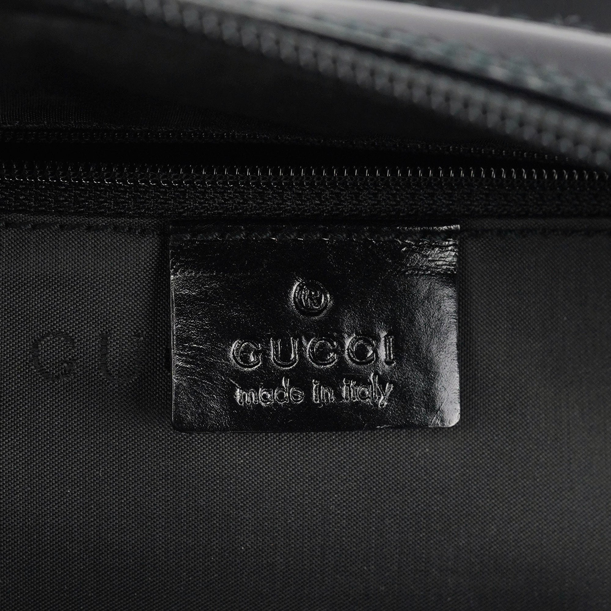 000 0828 Black Leather Bamboo 2-Way Tote Bag
