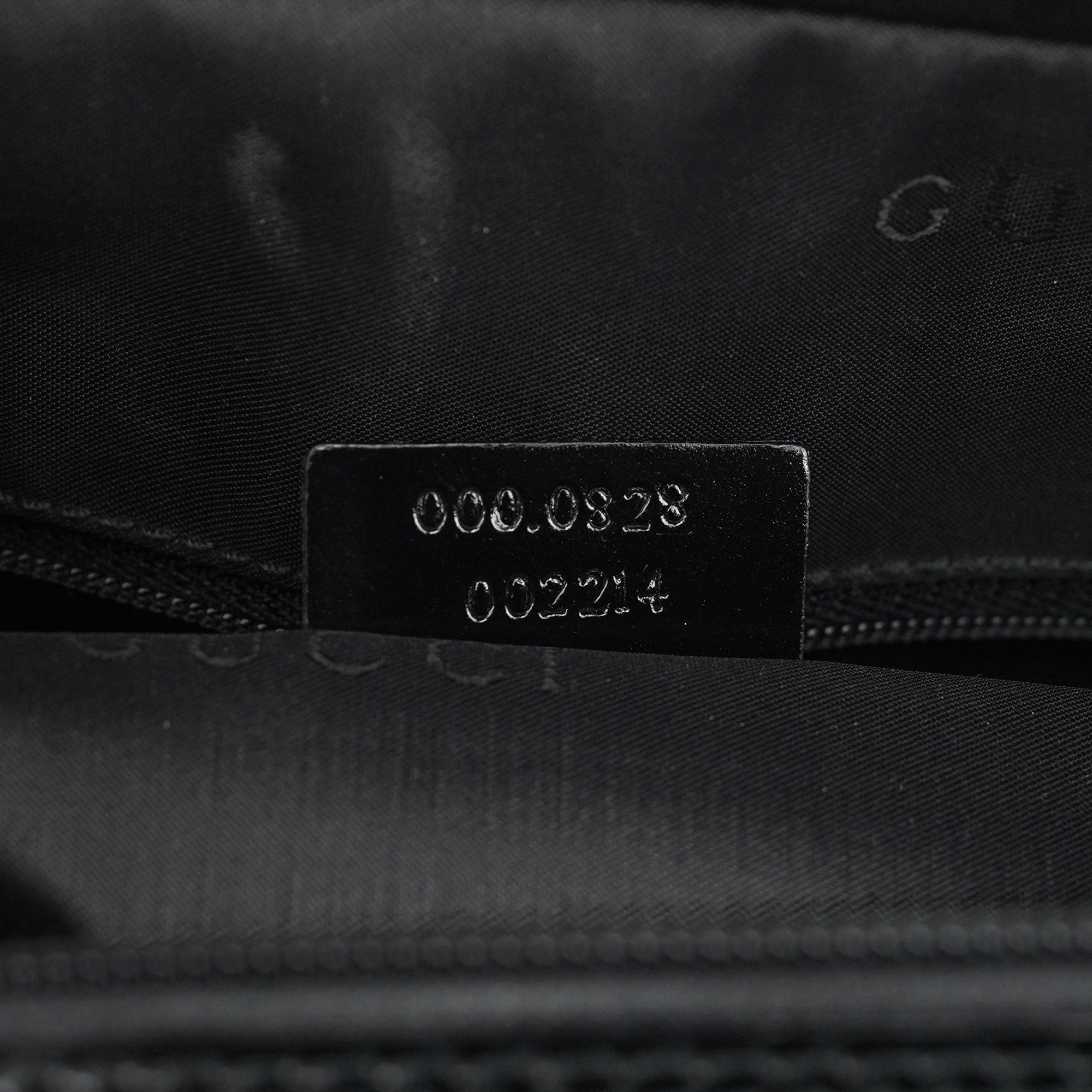 000 0828 Black Leather Bamboo 2-Way Tote Bag