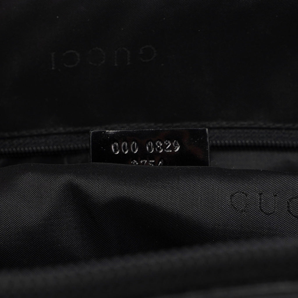 000 0829 Black Patent Leather Bamboo Tote