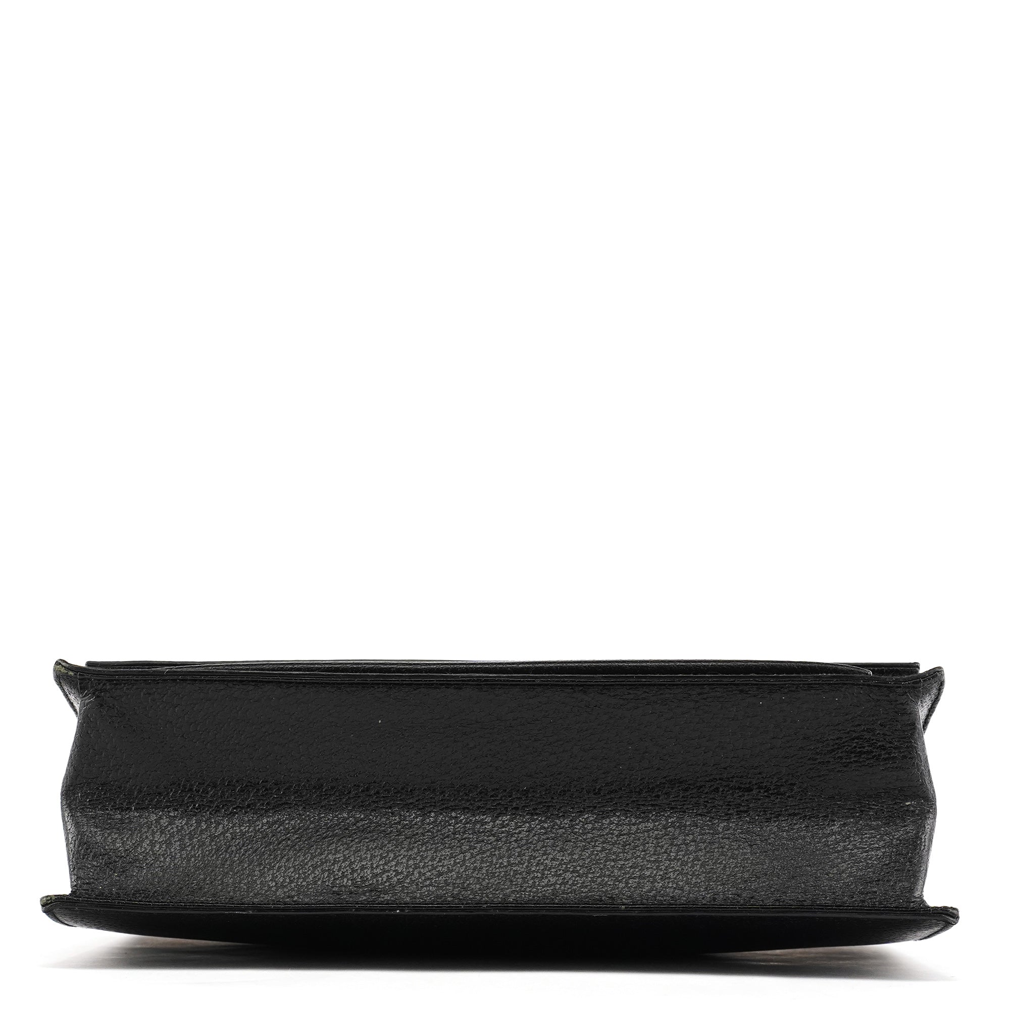 000 0832 Black Leather Top Handle Bag