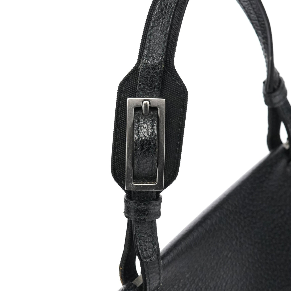 000 0832 Black Leather Top Handle Bag