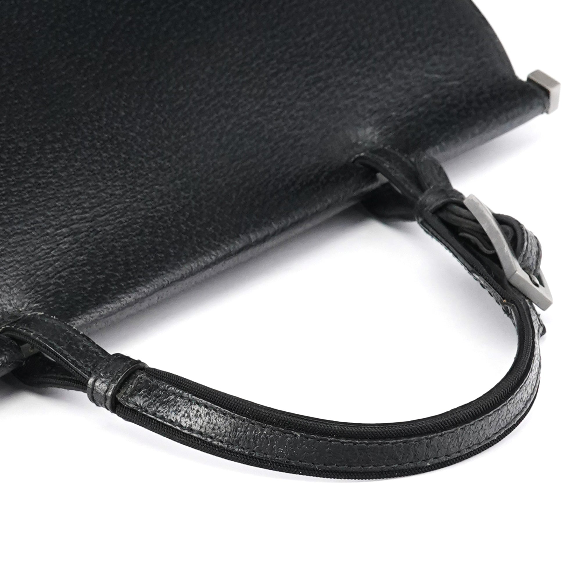 000 0832 Black Leather Top Handle Bag