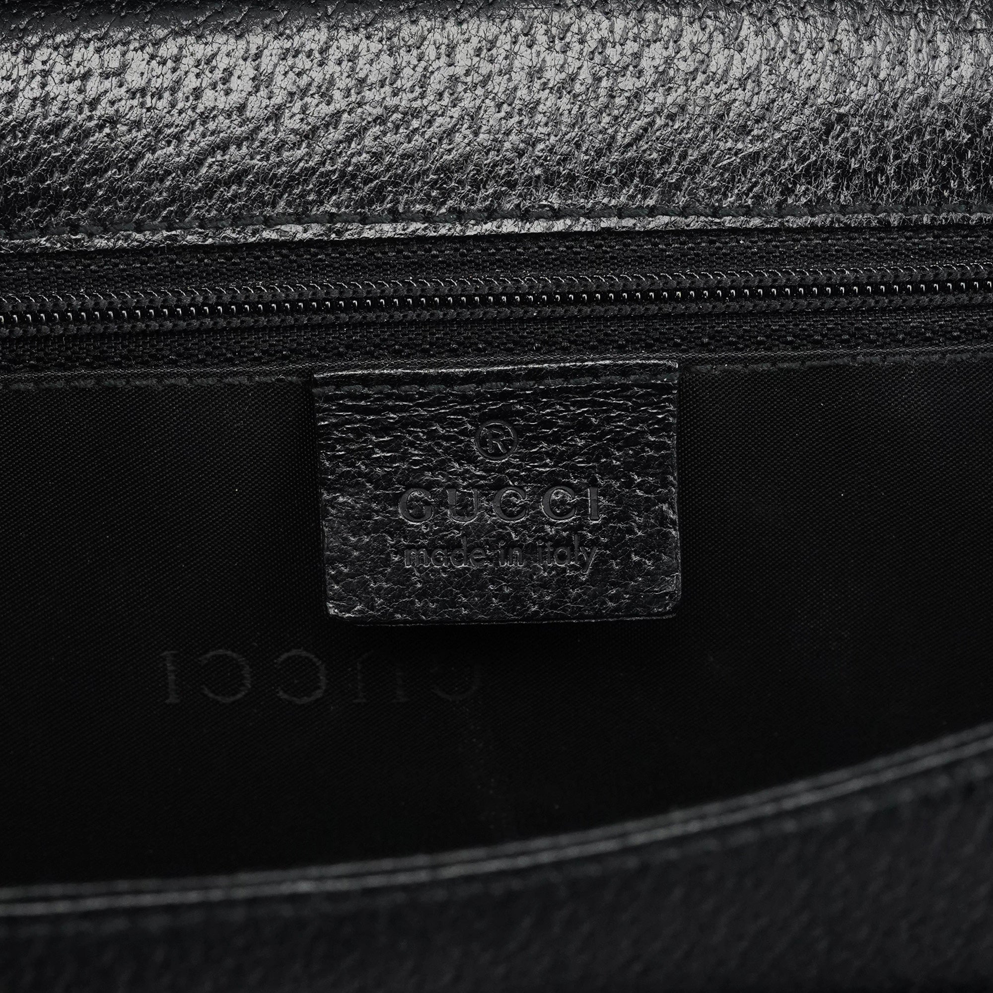 000 0832 Black Leather Top Handle Bag