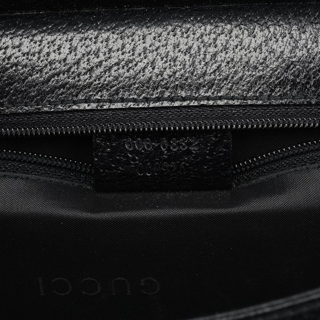 000 0832 Black Leather Top Handle Bag
