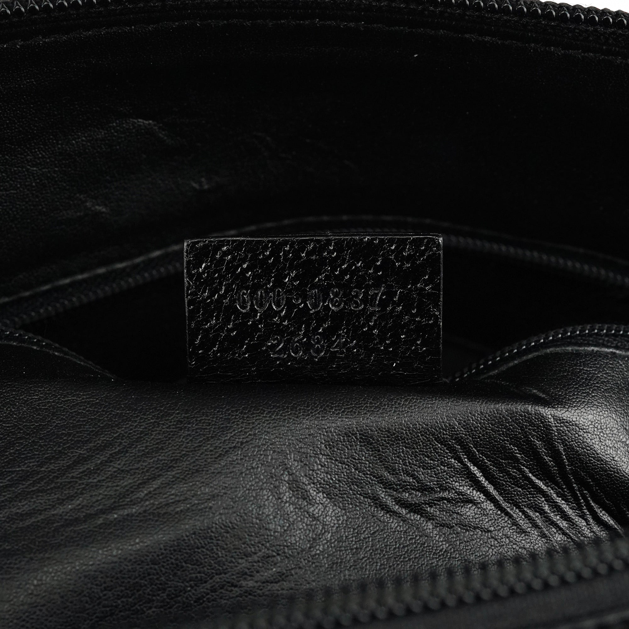 000 0837 Black Leather Bamboo 2-Way Bag