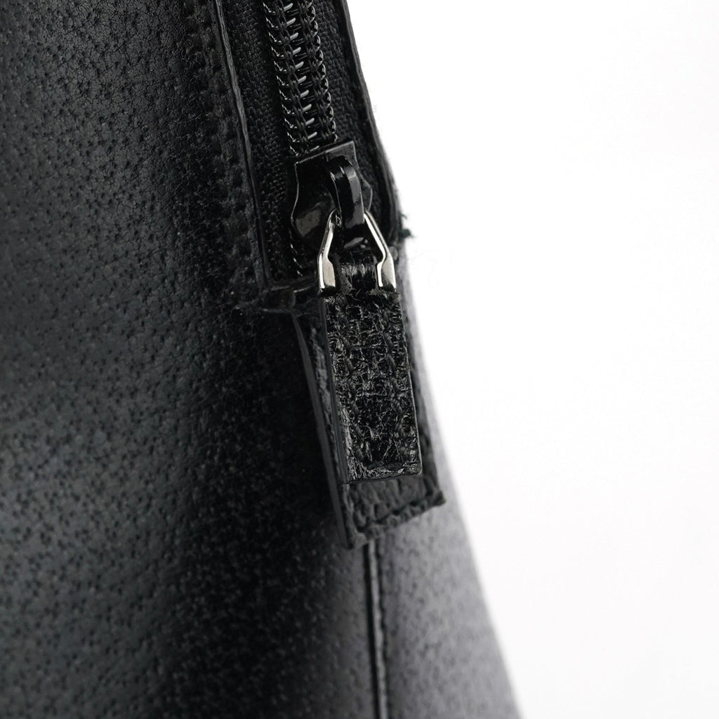 000 0837 Black Leather Bamboo 2-Way Bag