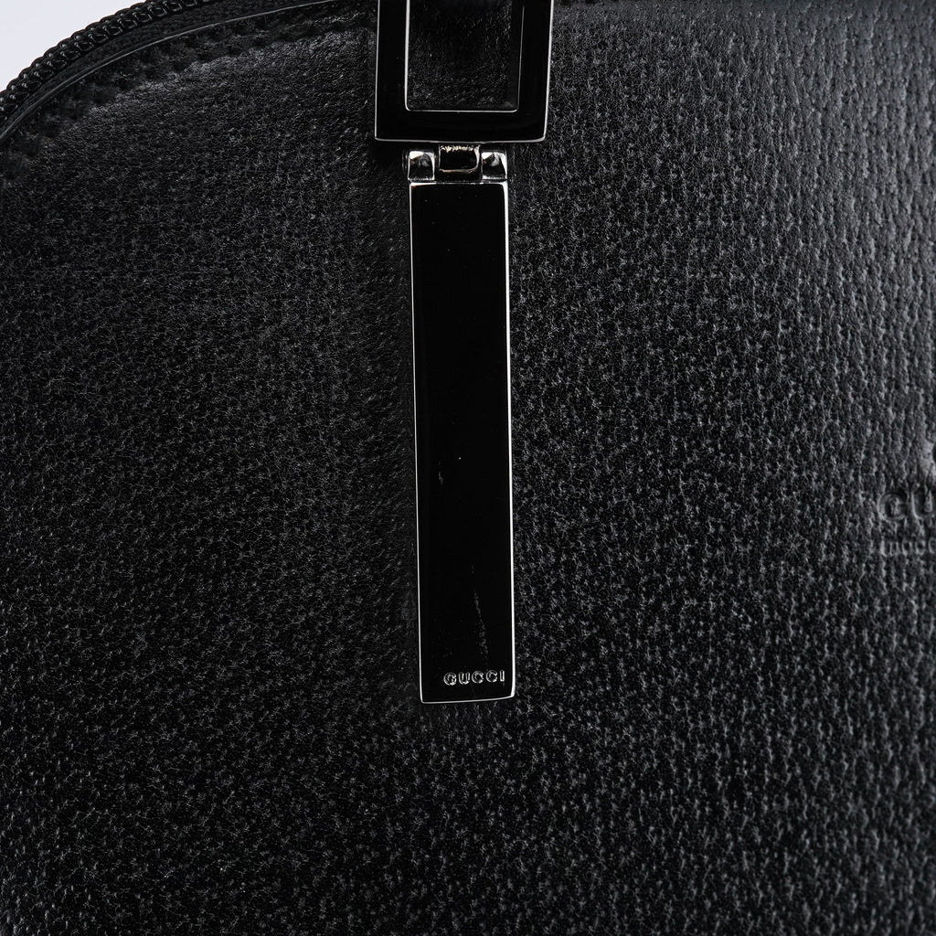 000 0837 Black Leather Bamboo 2-Way Bag