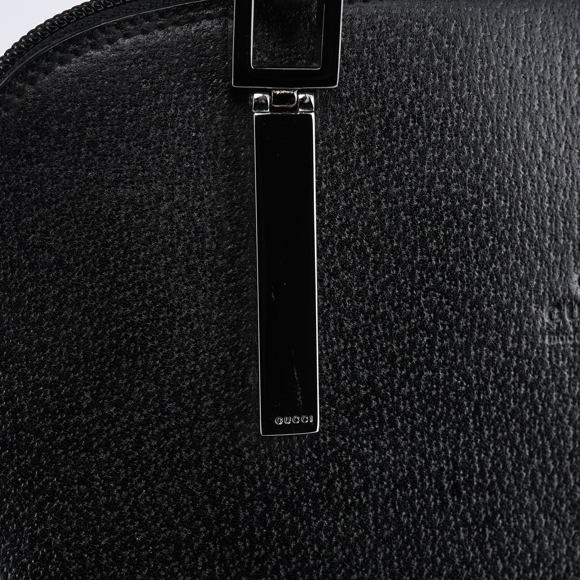 000 0837 Black Leather Bamboo 2-Way Bag
