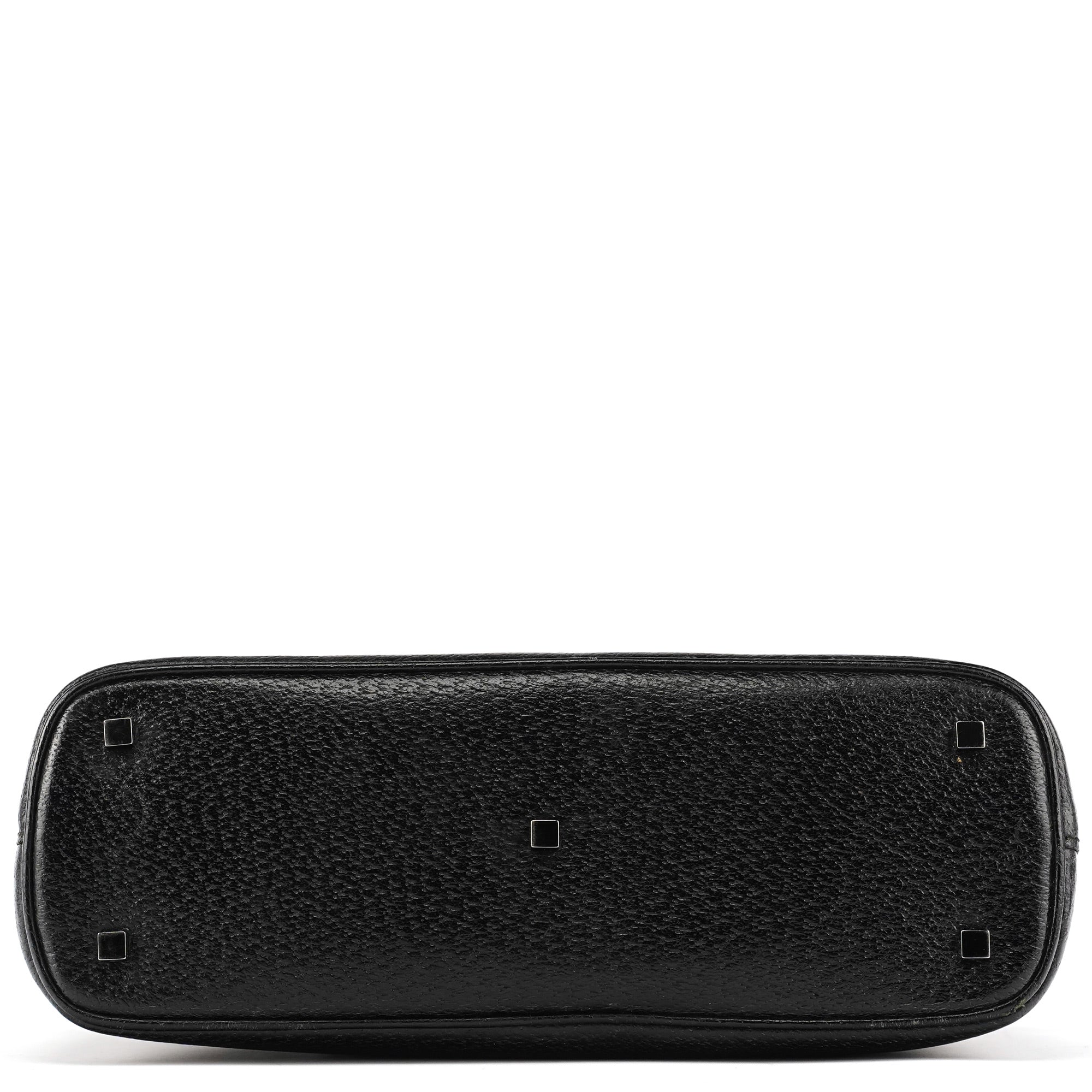 000 0837 Black Leather Bamboo 2-Way Bag
