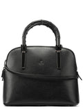 000 0837 Black Leather Bamboo 2-Way Bag