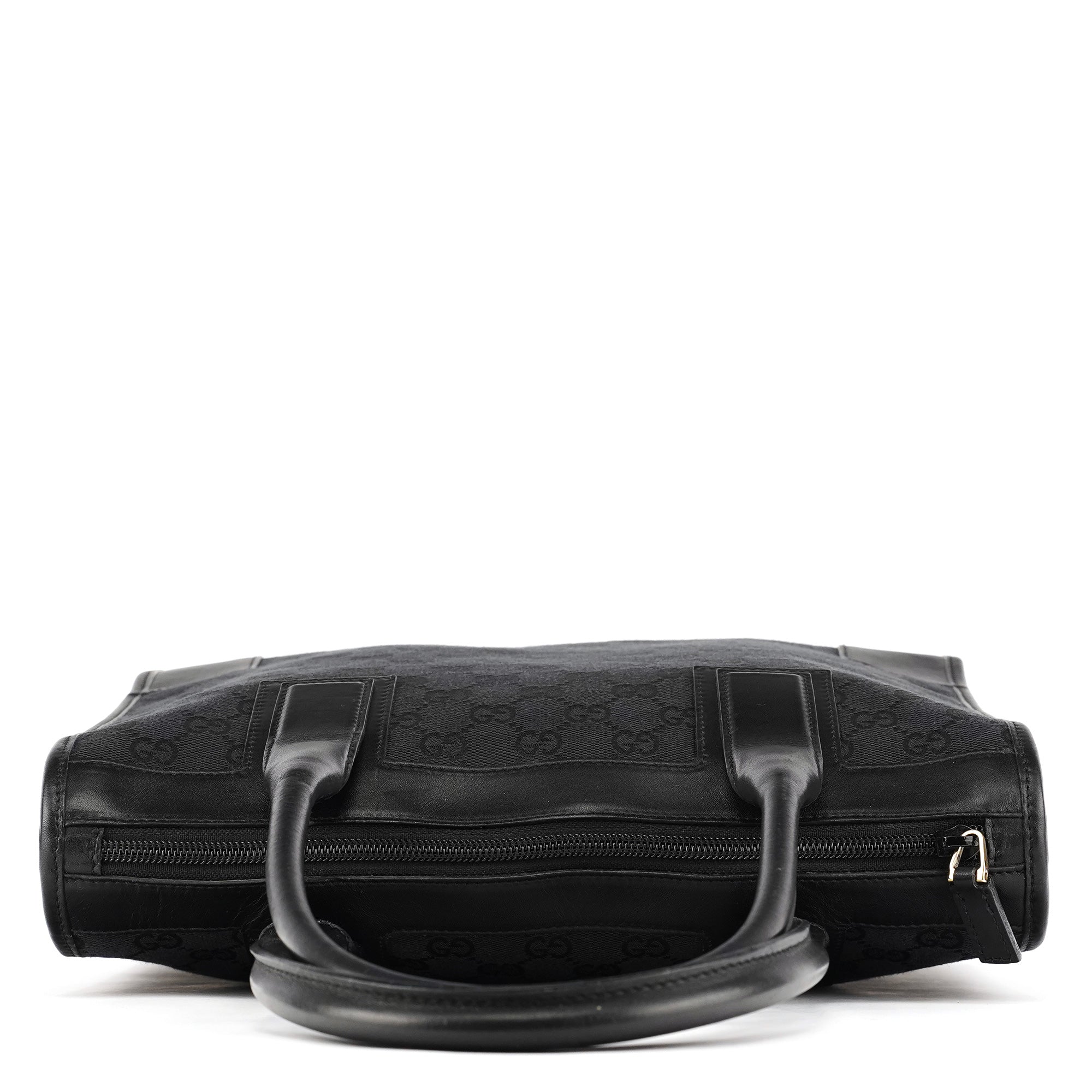 000 0855 Black GG Canvas Leather Tote Bag