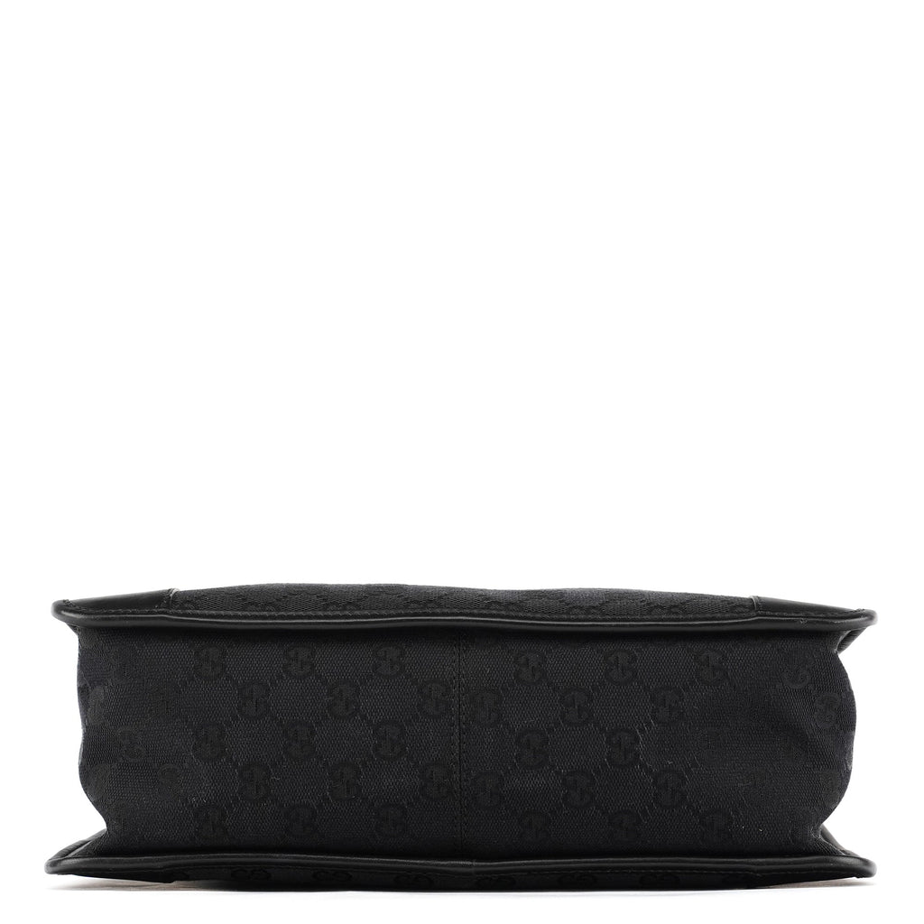 000 0855 Black GG Canvas Leather Tote Bag