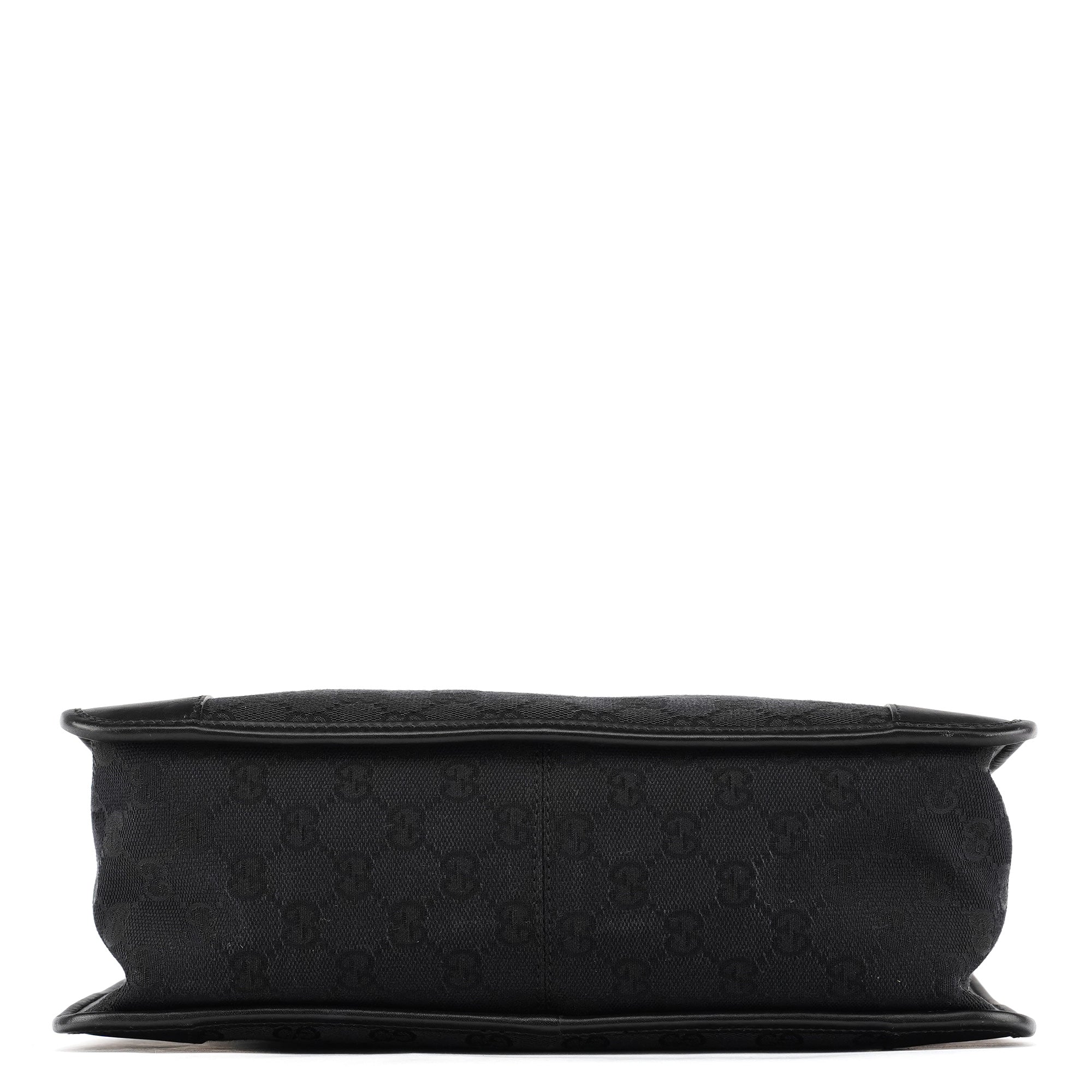 000 0855 Black GG Canvas Leather Tote Bag