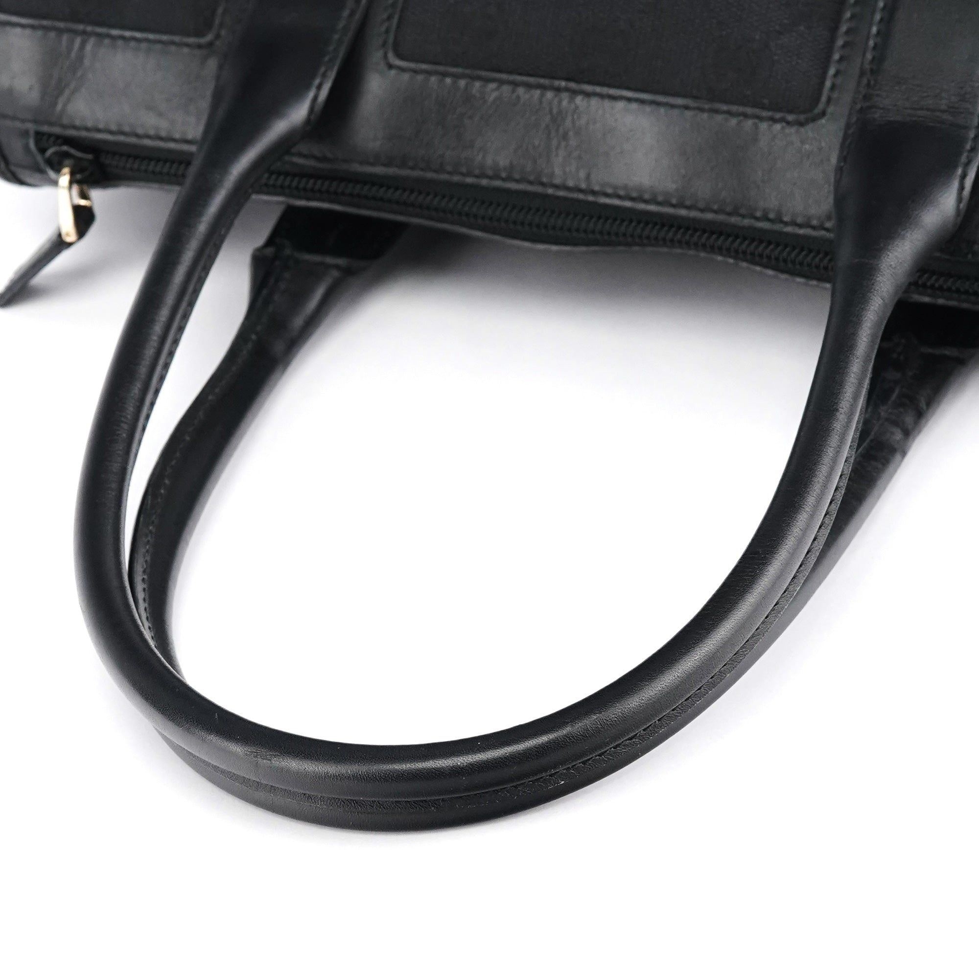 000 0855 Black GG Canvas Leather Tote Bag