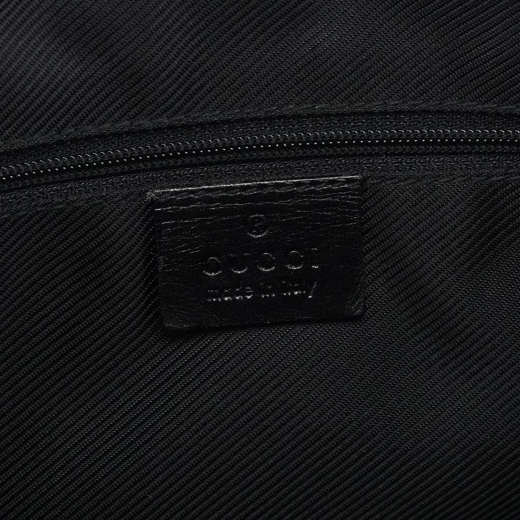 000 0855 Black GG Canvas Leather Tote Bag