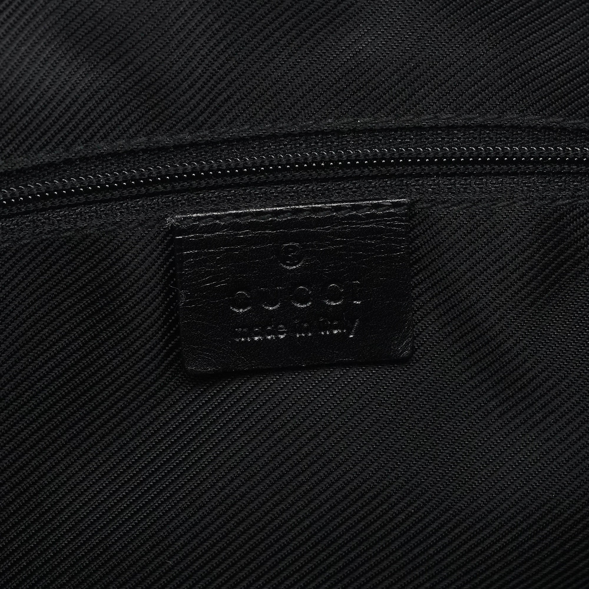 000 0855 Black GG Canvas Leather Tote Bag