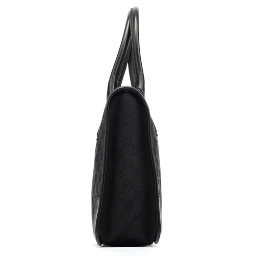 000 0855 Black GG Canvas Leather Tote Bag
