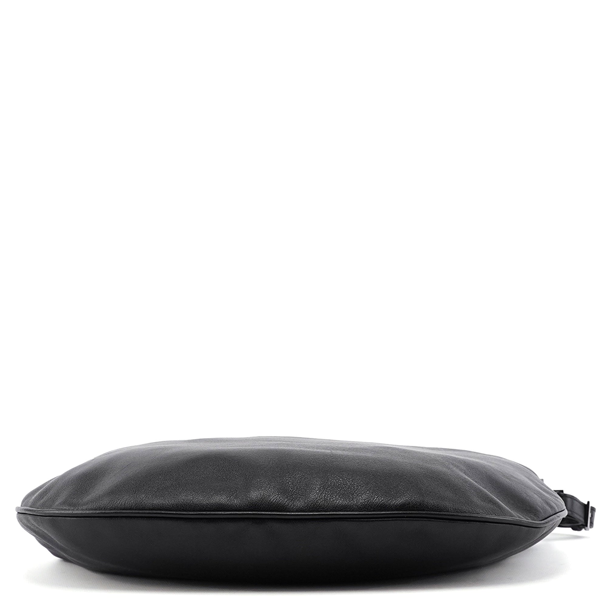 001 1206 Black Calfskin Hobo Shoulder Bag