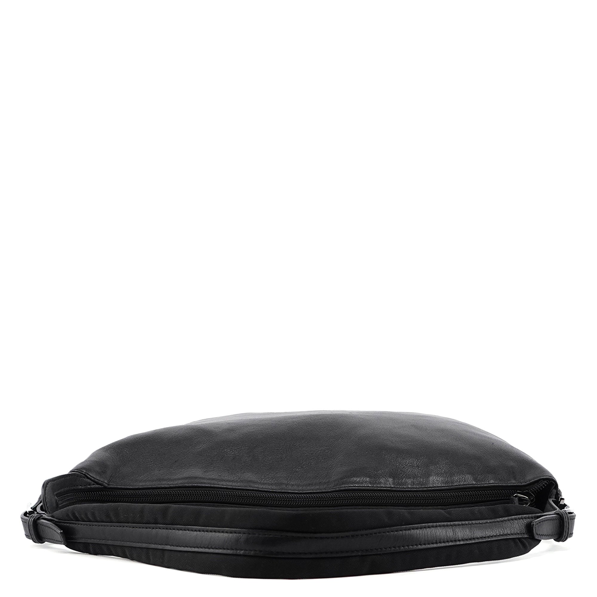 001 1206 Black Calfskin Hobo Shoulder Bag