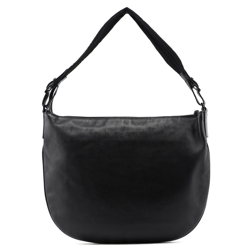 001 1206 Black Calfskin Hobo Shoulder Bag