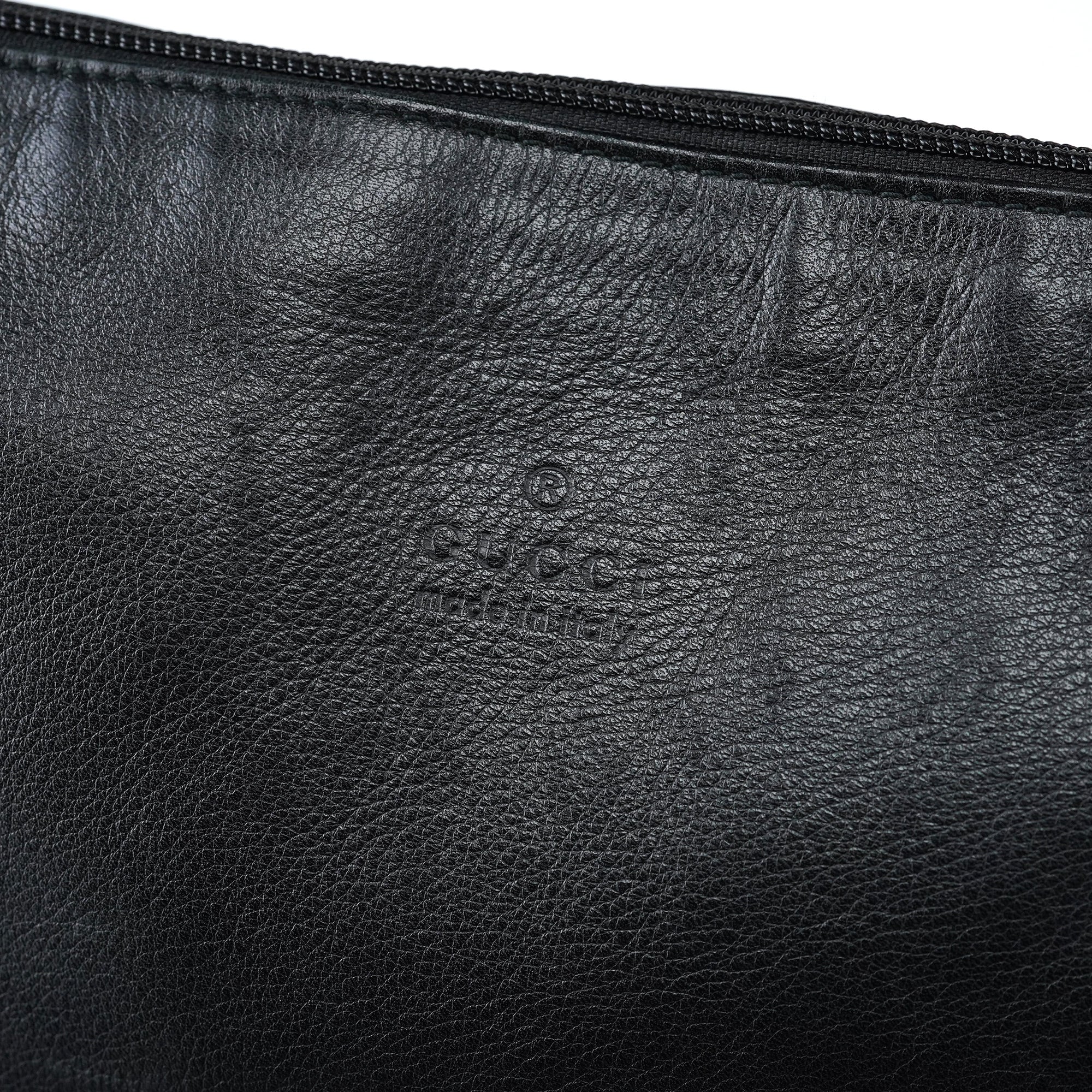001 1206 Black Calfskin Hobo Shoulder Bag