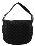 001 1206 Black Suede GG Shoulder Bag